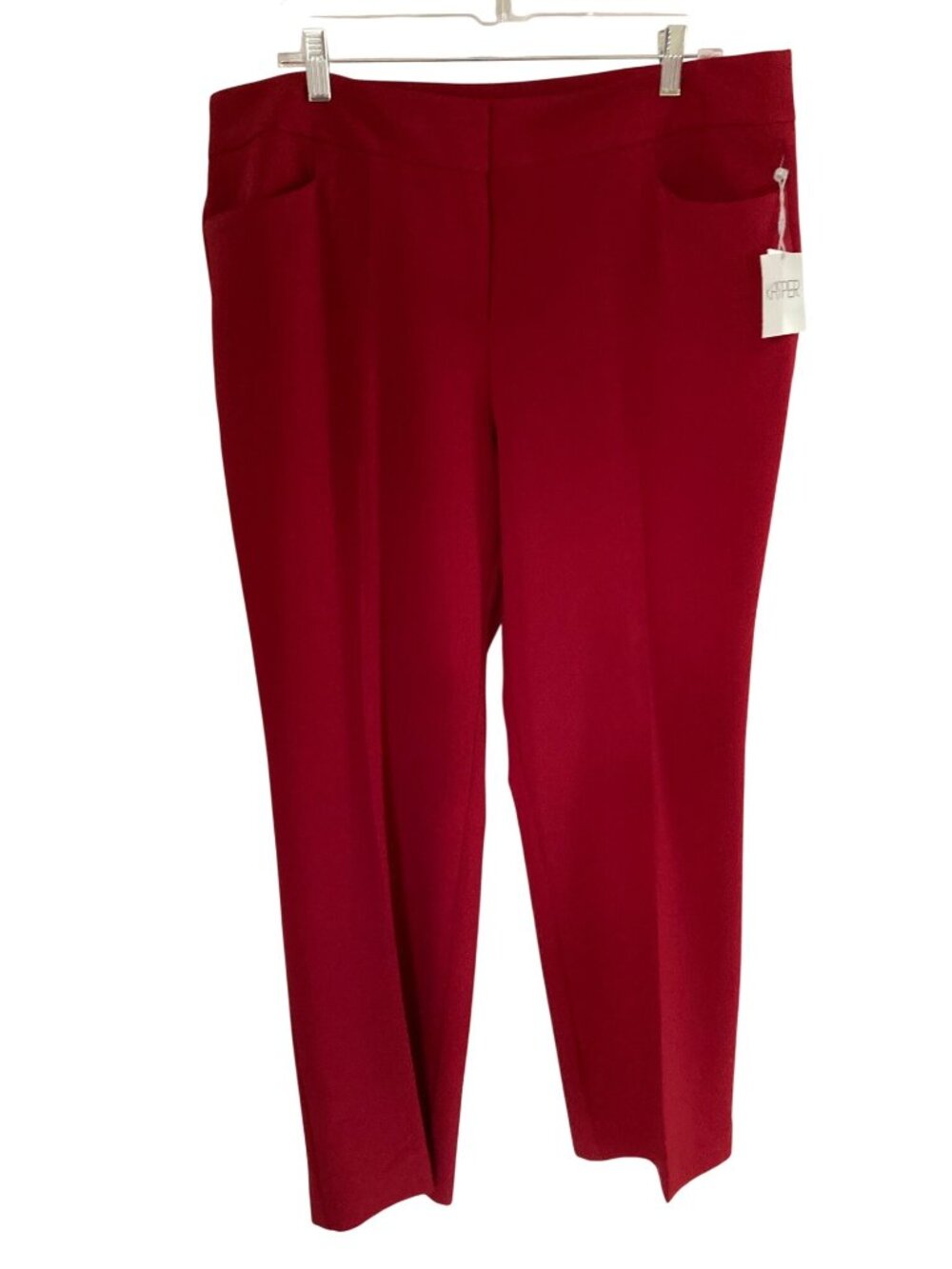 Kasper Womens Dress Pocket Pants Fire Red Size 16  NWT